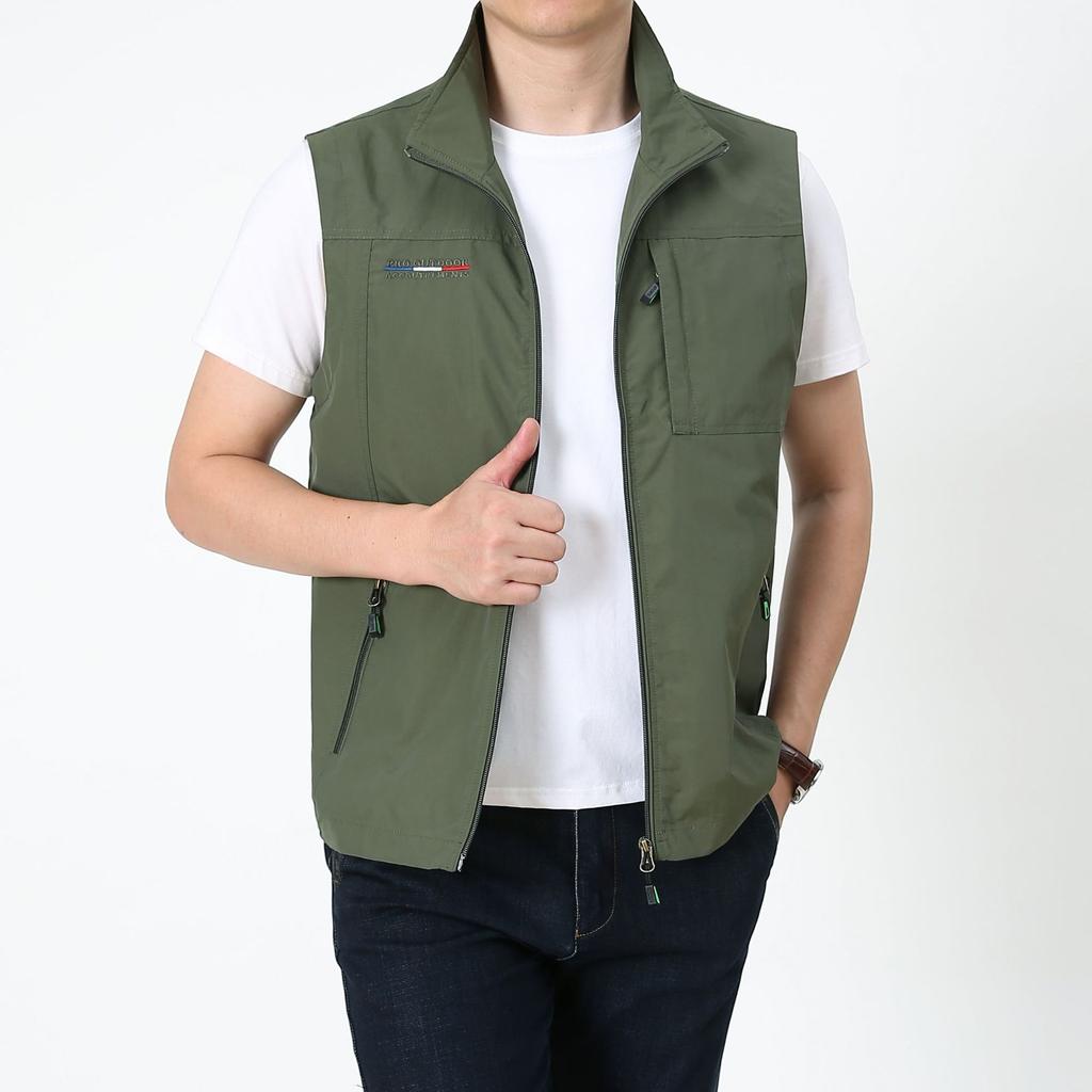 Men's Casual Spring Autumn Waistcoat Outdoor Photography Vest Hiking Sports Gilet Sleeveless Jacket