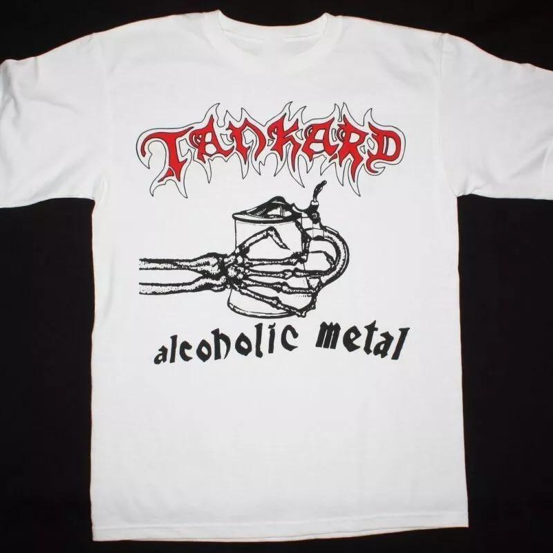 РАСПРОДАЖА Винтажная Кружка Группа ALCOHOLIC METAL Хлопок Белый Все Размеры Унисекс Рубашка Унисекс Футболка