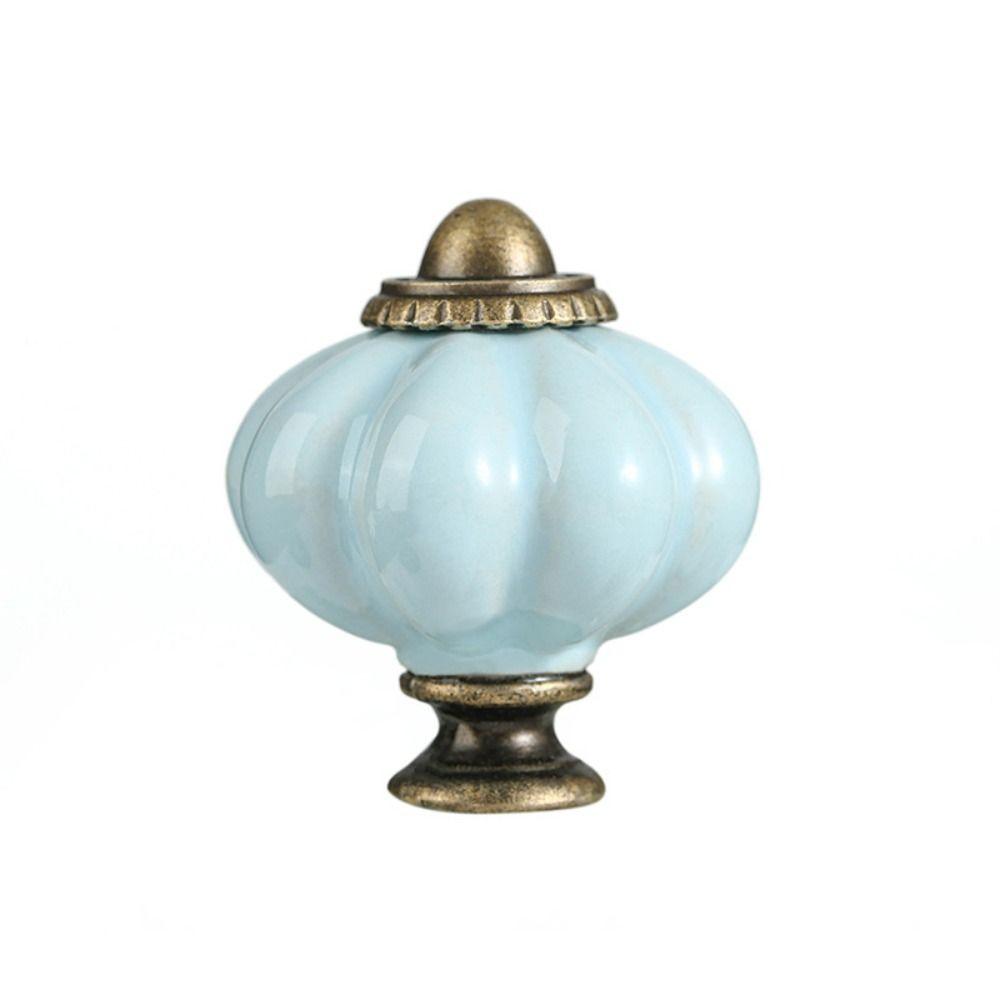 Single Hole Cabinet Knob Round Drawer Knobs Retro Ceramic Pumpkin Handle  Kitchen