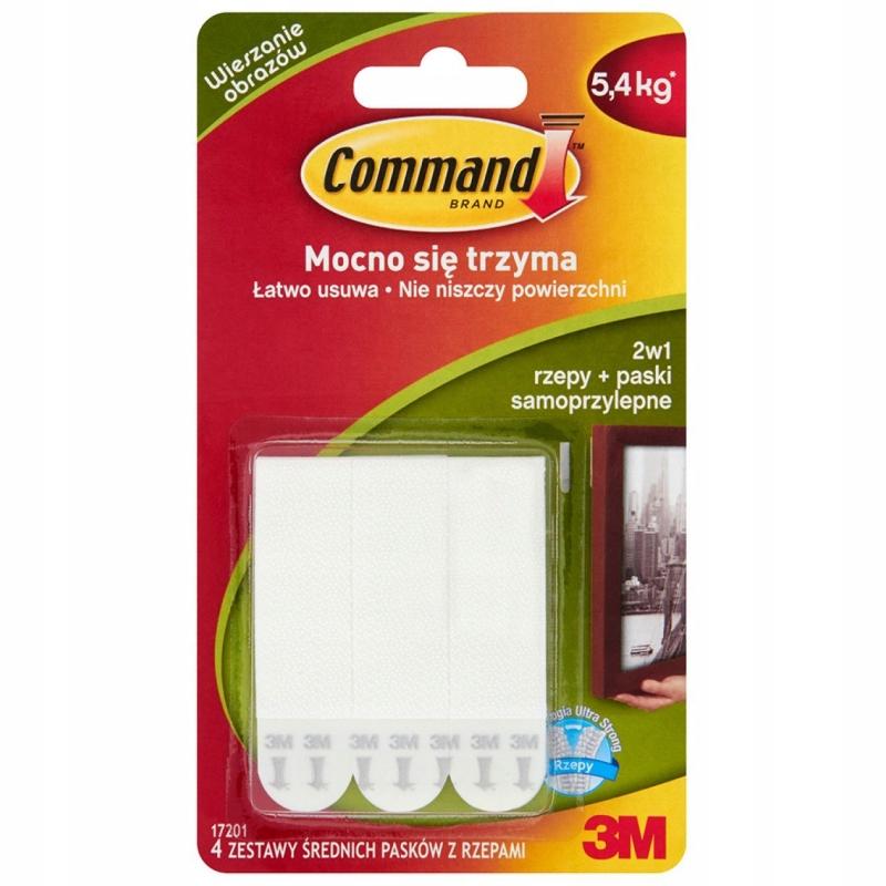 3M Command Velcro For Hanging Pictures, Medium, Max. 5Kg 4 Pcs