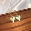 Trendy Heart Shaped Earrings For Women Alloy Plated Modern Fashion Chain Design