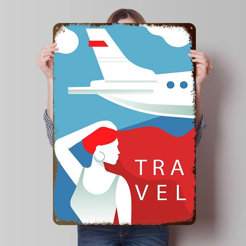 Retro Travel S Poster Customized Vintage Metal Signs Wall Art Retro Tin Plaque for Home and Decoration Gaming Bar Accessories
