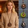 Leather Chain Sweater Chain Long Sweater Necklace Vintage Clothing Pendant Gifts