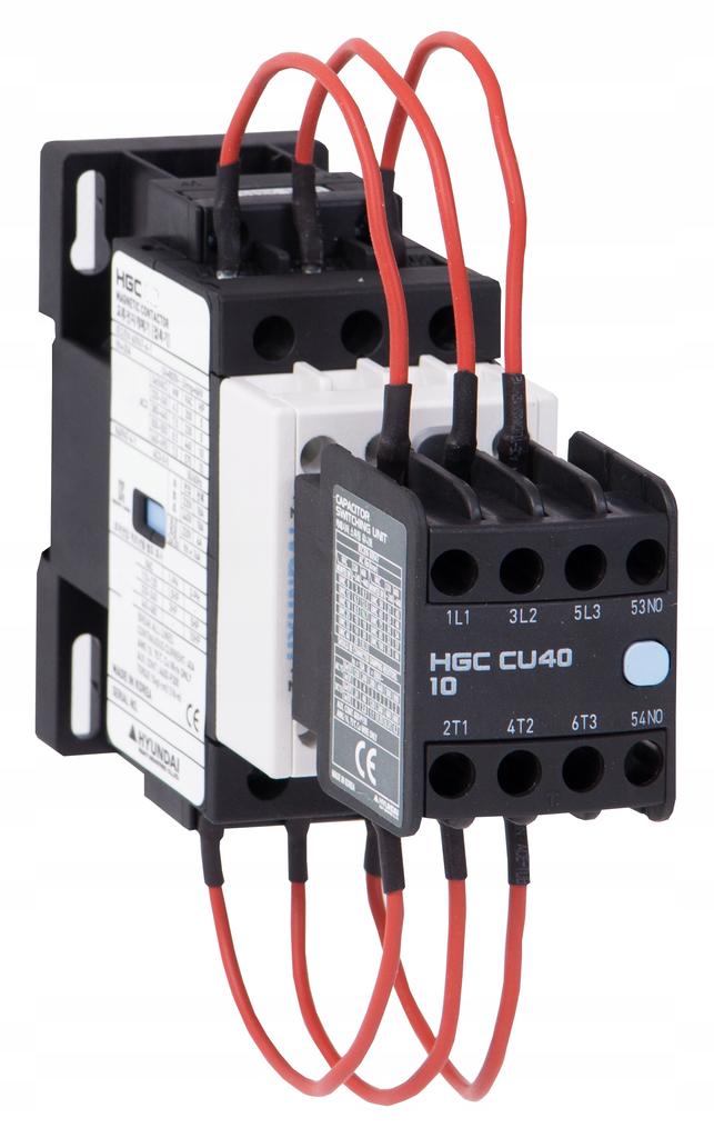 Hyundai - 16.7Kvar@400V Capacitor Contactor, Ac230V 50Hz, Auxiliary Contacts 2No + 2Nc Screw Terminals