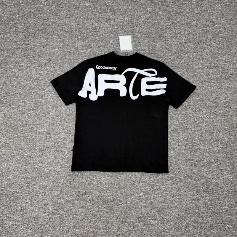 Arte Graphic Print T Shirt Men Women Loose Fit Cotton Short Sleeve Black Hip Hop Style Casual Tee