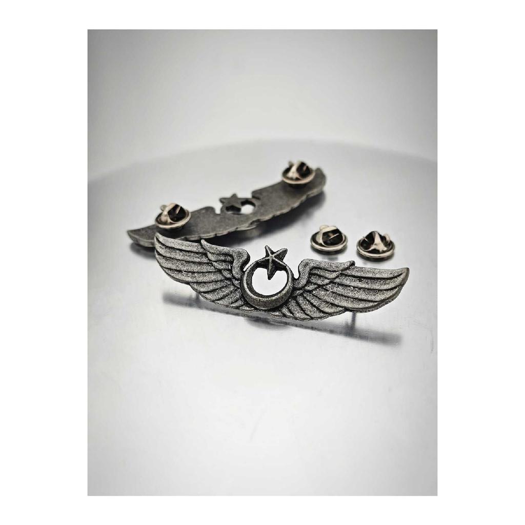 Air Force Pilot Badge Badge Silver Oxide 7.5cm