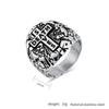 Men's Vintage Cross Titanium Steel Ring Bully Niche Design Stone Pattern Skull Jewellery Gold Rapper Wear Finger Ring