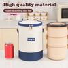 Large Capacity Portable Lunch Bag Insulated Cylindrical Thermal Cooler Tote with round Aluminum Foil Food Container FreshKeeping