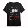 Women's Fashion Classic T-Shirt Music On World Off Switch Design Oversize Tee