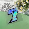 1PC Holographic Carbon Arabic Numbers Motorcycle Sticker Waterproof for Scooter Motorbike Front Fairing Bicycle Vinyl Decals