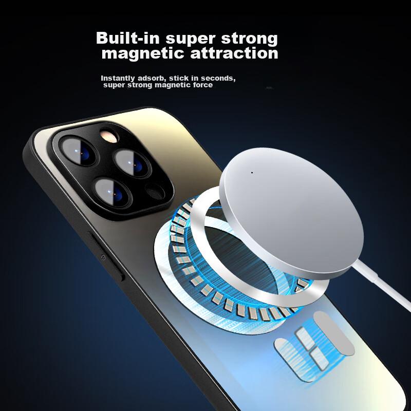 AG MagneticPhone Case for IPhone 13 Pro, Matte Full Coverage Ultra-Thin Shockproof Anti-Fingerprint Simple Design - Deep Sea Blue