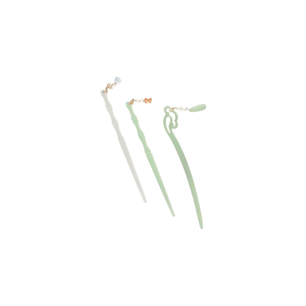 Braided Hairpins Flower Pendent Hanfu Hair Sticks Women Hairpins Chinese Hair Fork Leaf Pendent