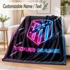 Custom Text Flannel Blanket Atletico Madrid Print Warm Cozy Blanket Home Sofa Bedding