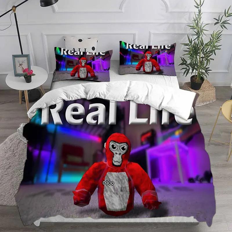 Gorilla Label Bedding Set Bedding -Cartoon game duvet cover pillowcase single double person large size youth bedroom decoration
