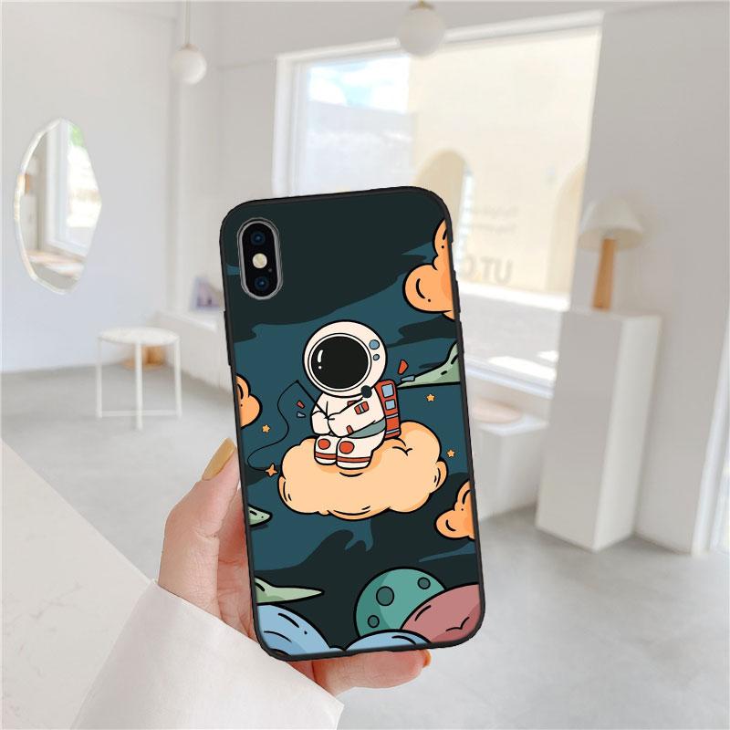CJ12 Astronaut Space Moon Phone Case for Samsung Galaxy Note 10 20 S23 S24 S25 Ultra FE Plus Edge Lite A02S A35 A07 A17