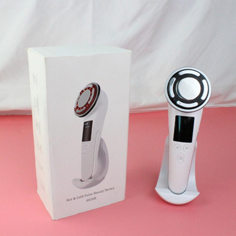 Household Beauty Device, Ion Vibration Massage Device, Facial Microcurrent Pulse Cold and Hot Color Light Introduction Device