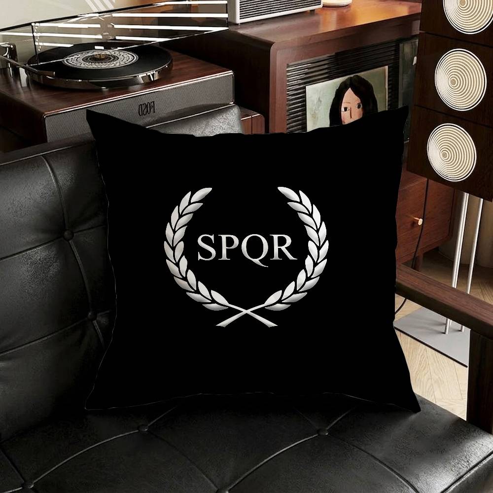 Ретро Чехол для подушки SPQR Римской Империи Чехол от пылевых клещей Невидимая молния Шелковистый короткий плюш Чехол для подушки дивана