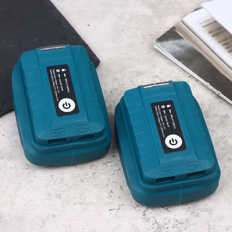 Адаптер Power Bank со светодиодной подсветкой для аккумулятора Mak 14.4V/18V Li-Ion, USB+Type-C конвертер со светодиодной лампой для Mak Bl1830 Bl1430 Bl1850