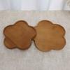 Flower Pattern Fruit Snack Plate Wood Storage Tray Elegant Dessert Tall Tray Cake