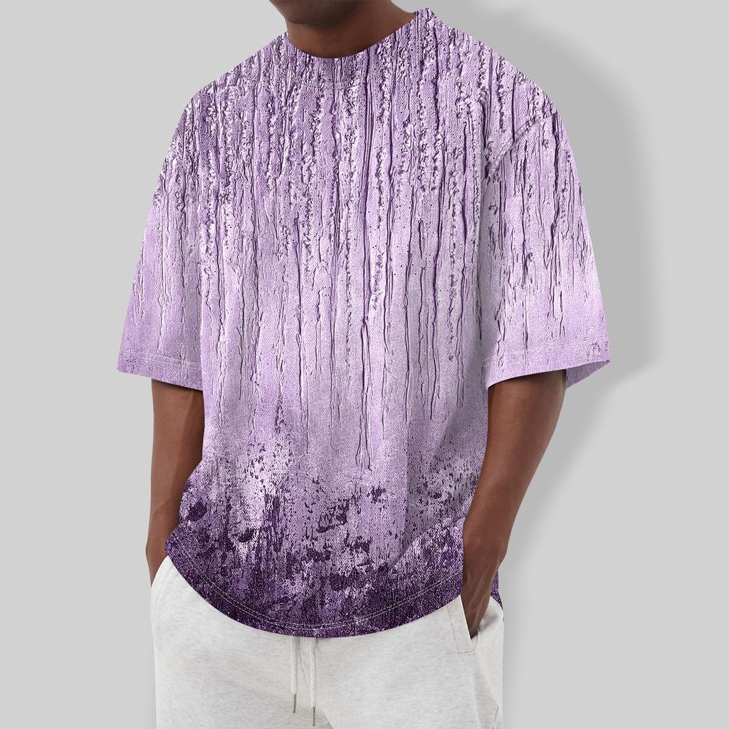 Летняя мужская популярная футболка с круглым вырезом и коротким рукавом с принтом