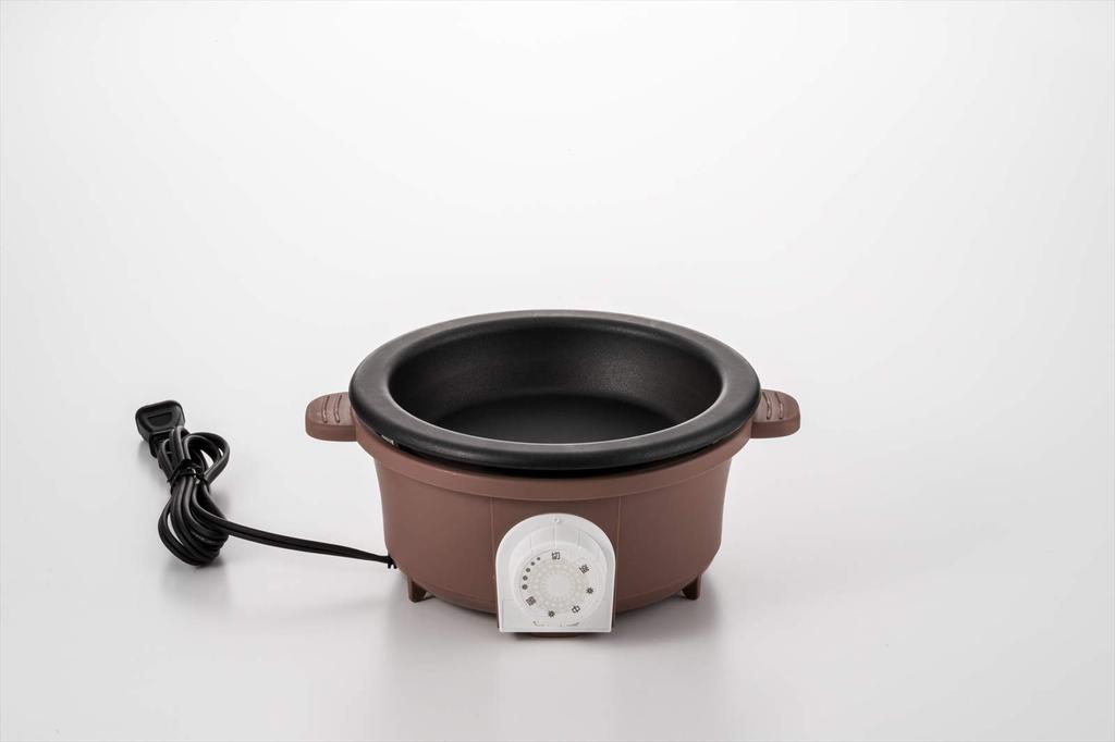 Maruyama Giken Petit Plaisir Electric Mini Grill Pot with Grill Plate and Steamer for Pot Grilled Steam For 1 For 2 Made in Cacao Electric Grill Pan