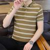 Summer New Pure Cotton Business Men's Short-sleeved T-shirt Printed Casual Youth Lapel Men's Polo Shirt for Men
