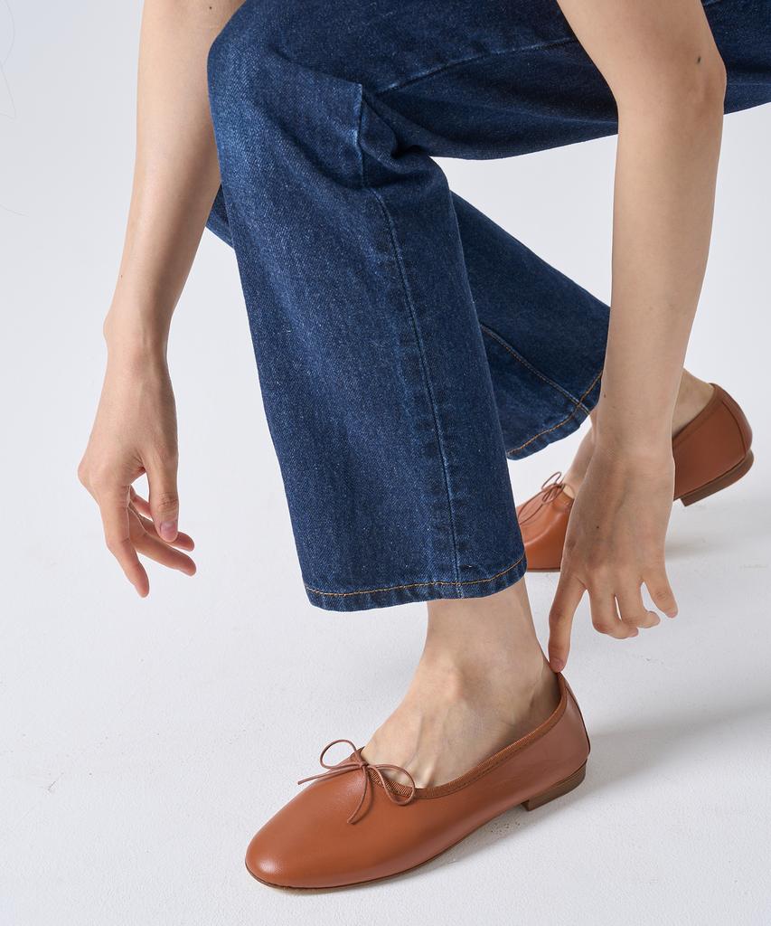 Spelta Milano Olga Leather Flats_Tan Collar