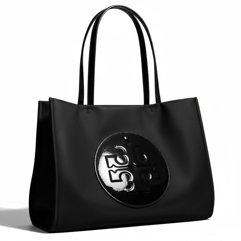TORY BURCH Ella Brand Logo Recycled Nylon Handbag Small Women's Black 174242-001