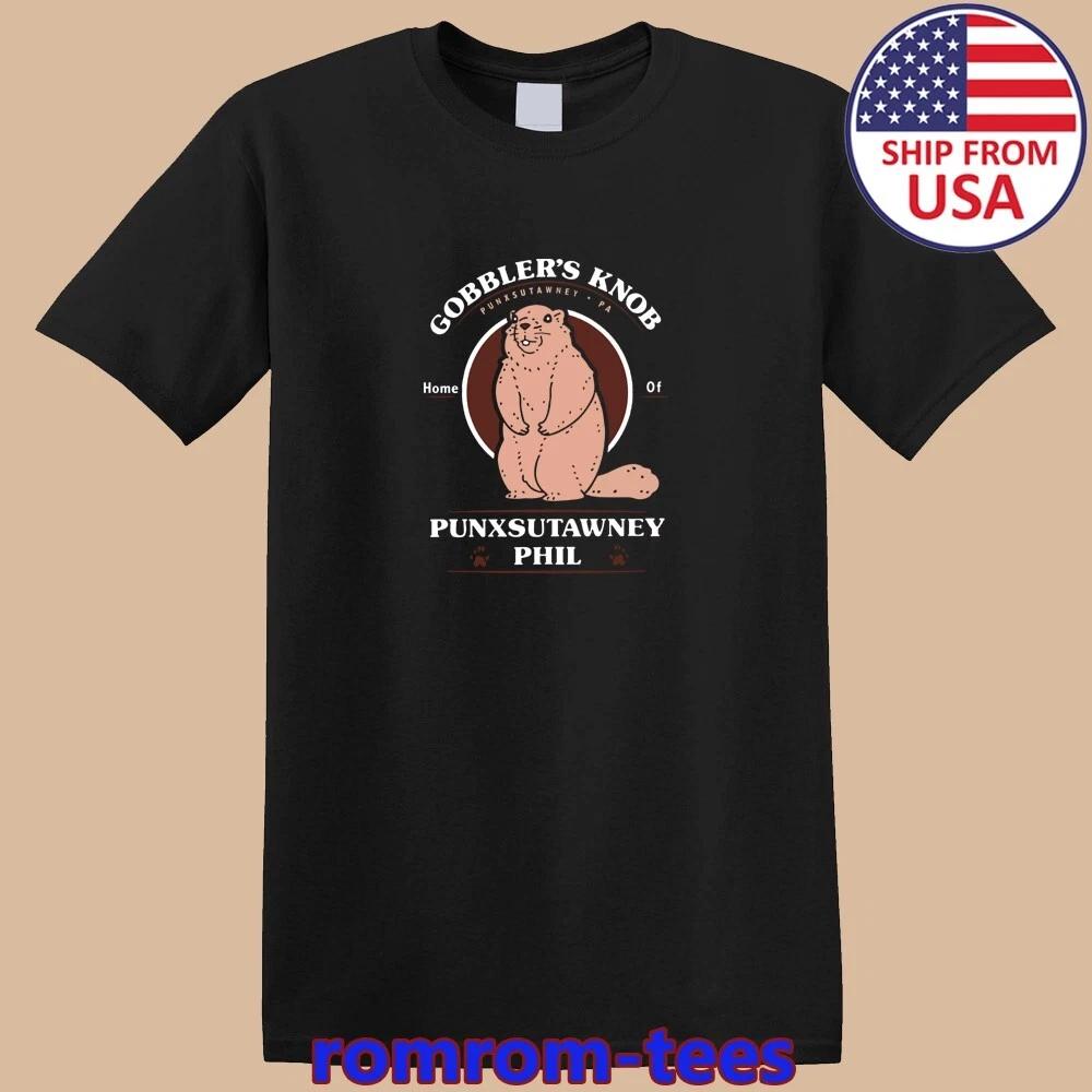 Groundhog Day Gobbler's Knob Punxsutawney Phil Black Size S-5XL
