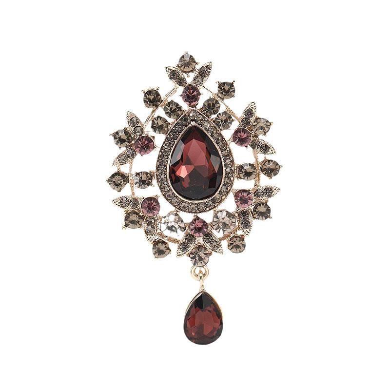 Брошь-капля воды, Высококлассная женская роскошная хрустальная брошь, Модная и элегантная брошь