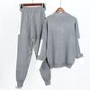 Knitted Casual Tracksuit Pant Suits Fashion Elegant 2 Piece Women Pullover Sweater Trousers Set