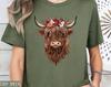 Highland Cow T-Shirt, Boho Cowgirl Shirt, Cute Farm Animal Tee, Western Cowboy Shirt, Yee Haw Texas Design, Farm Life Graphic Tee