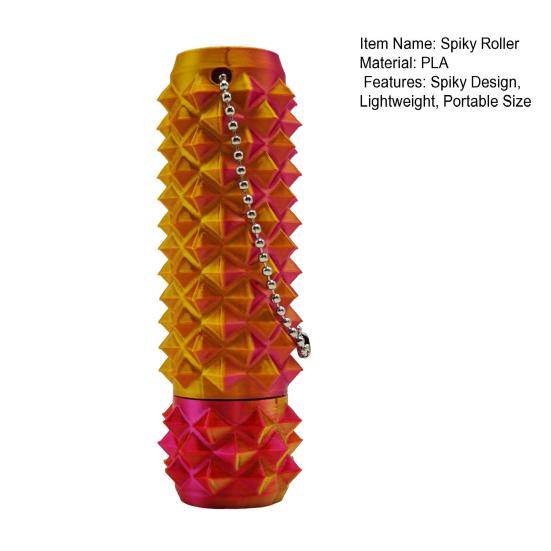 Spiky Grippie Stim Fidget Toy Rotatable Top Stress Relief Teens Adults 3D Printed Pain Stimming Tool Portable Bumpy Roller Keychain Sensory Toy