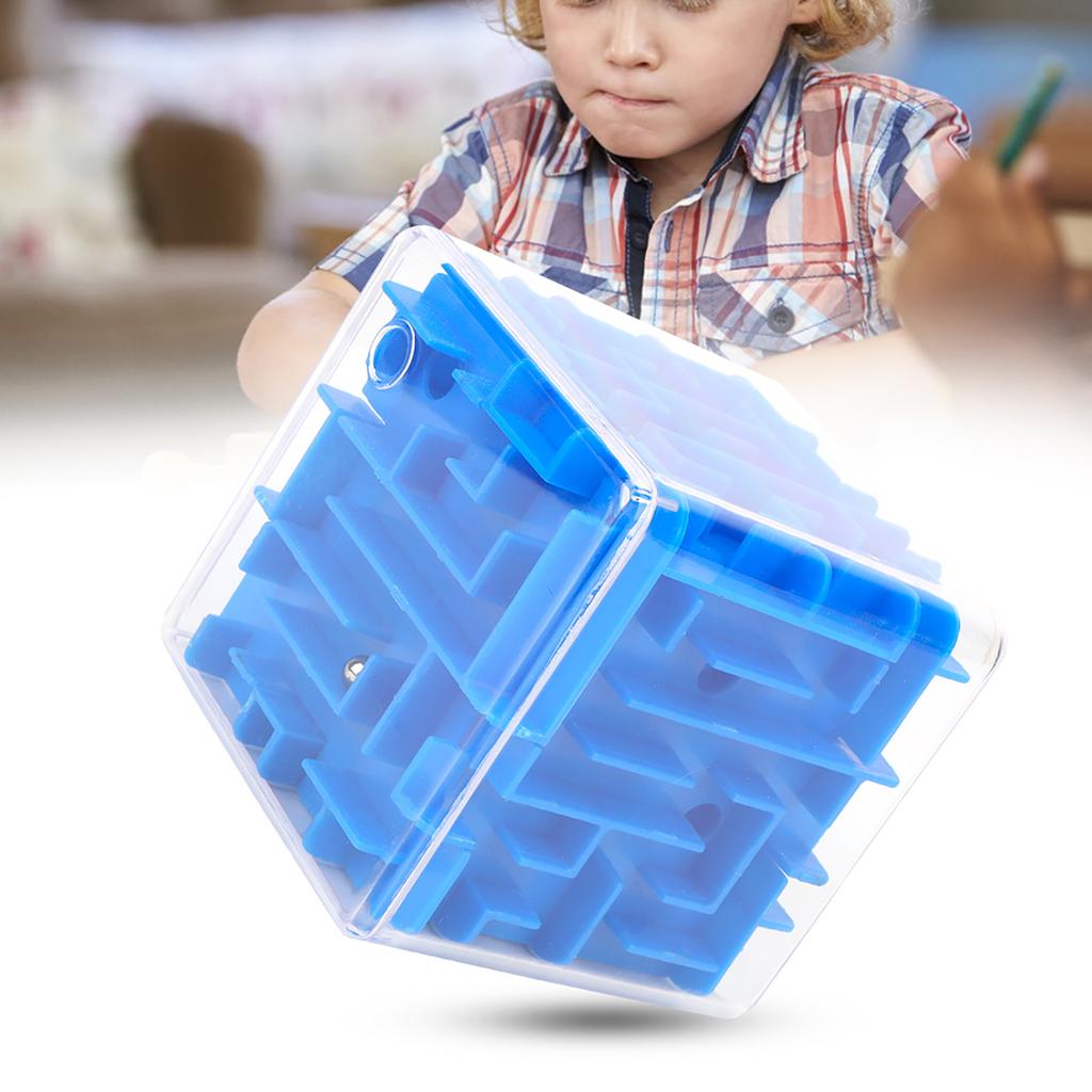 Cubic Maze Toy Kids Plastic Puzzle Game Early Education Children Wonderful Gifts (Blue)