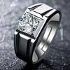 Ring Men's Domineering Open Ring Micro-set Diamond Zircon Versatile Couple Ring Business Wedding Men's Ring