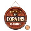 [R2123] - Wooden Plaque 'Tonneau' (Bistrot Les Copains D'abord) - 30 Cm