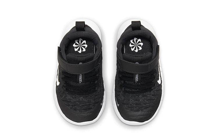 Nike Бесплатные кроссовки для бега Free RN 2021, низкие, черные с белым, для младенцев и малышей CZ3997-001