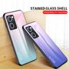 For OPPO A74 Reno 6 Z 5 7 Pro+ A53 A33 A53s A16 A54s A55 A57 A77S A76 A96 4G 5G Case Gradient Aurora Tempered Glass Soft Frame Back Cover Phone Case