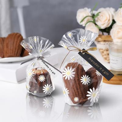 100 шт., прозрачные упаковочные пакеты с изображением ромашки, сумка для хранения хлеба, печенья, закусок, рождественское яблоко, шоколад, конфеты, вечерние подарочная сумка