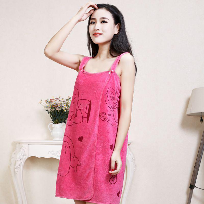 Новинка Волшебное Носимое Банное Полотенце Микрофибра Взрослое Женское Банное Платье на Бретелях Мультяшное Пляжное Полотенце Халат