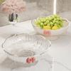 Draining Hole Footed Candy Platter Multifunctional Light Luxury Candy Fruit Plate Plastic Snack Placement Platter Table Ornament