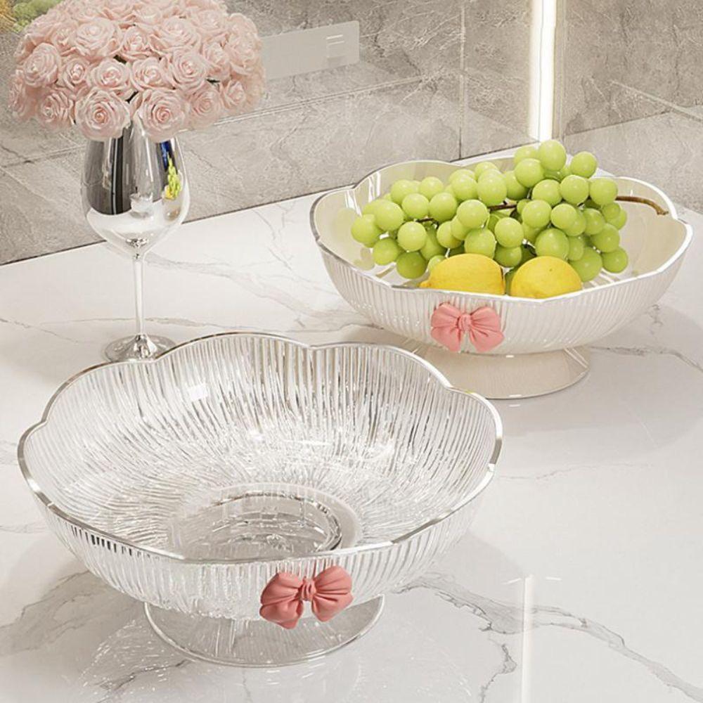Draining Hole Footed Candy Platter Multifunctional Light Luxury Candy Fruit Plate Plastic Snack Placement Platter Table Ornament