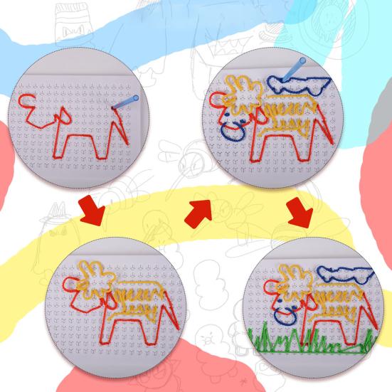 1 комплект детской обучающей доски для продевания ниток, тренировка мелкой моторики, фокусировки, шаблон
