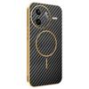 For Xiaomi Redmi K80 Pro 5G/Poco F7 Ultra 5G Phone Case Carbon Fiber Textured Electroplated TPU Back Cover