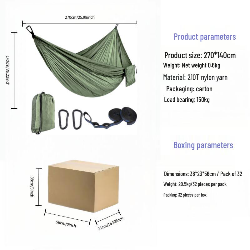 Ultra-light Nisi Fabric Mosquito Net Hammock: Large Space Swing for Outdoor Camping