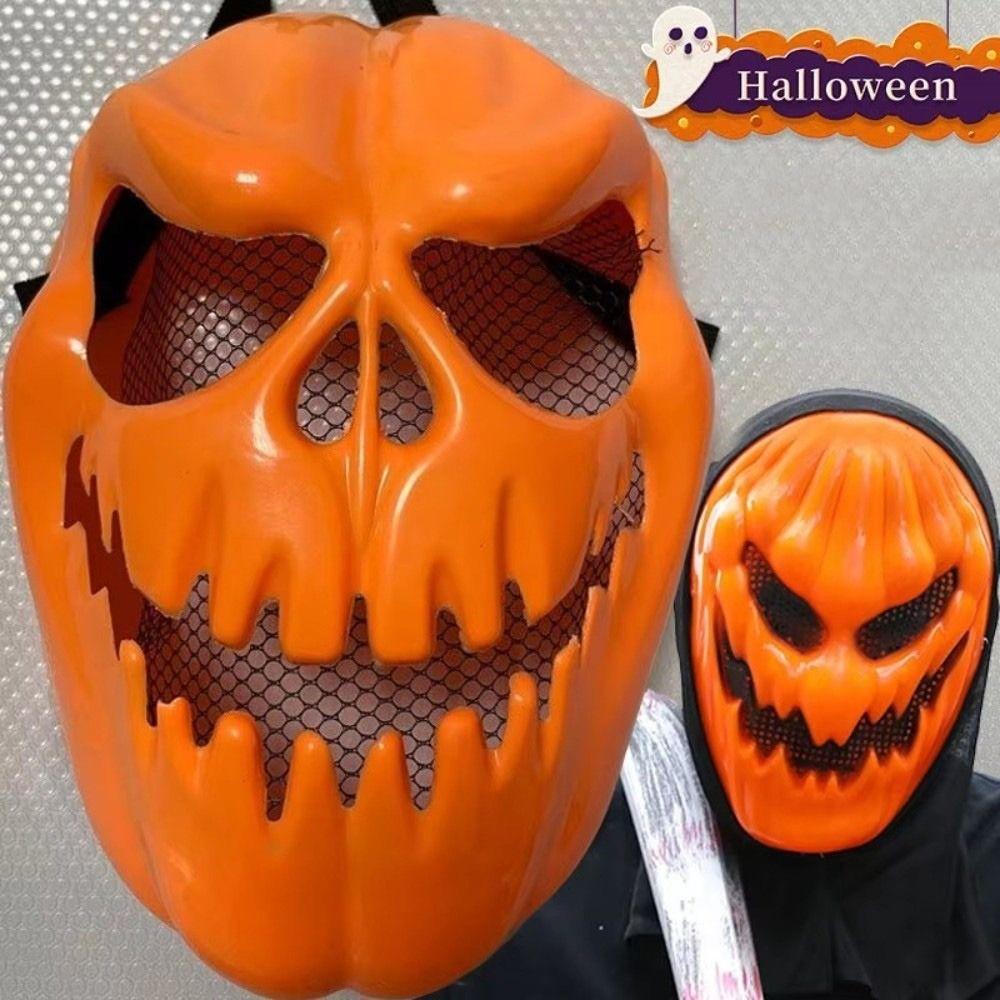 Realistic Halloween Pumpkin Mask Spooky Full Face Mask Novelty Scary Pumpkin Mask Masquerade