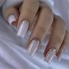 24 шт. Накладные ногти с френчем, глянцевые, средний квадрат, типсы, для вечеринки