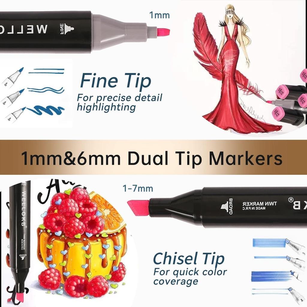 Набор арт-маркеров с двумя наконечниками, 24-168 цветов, спиртовые маркеры для взрослых студентов, профессиональные скетч-маркеры для рисования/скетчинга/манги