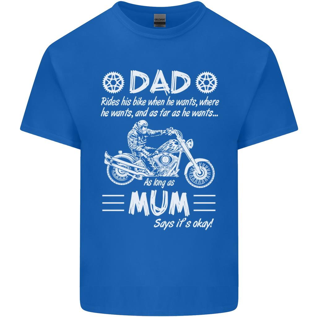Dad Mum Biker Motorcycle Motorbike Funny Unisexs Light Cotton TShirt