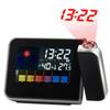 1Pc  Technology Weather Station Projection Clock Creative Time Projection LED Color Perpetual Calendar Weather Display Electronic Alarm Clock